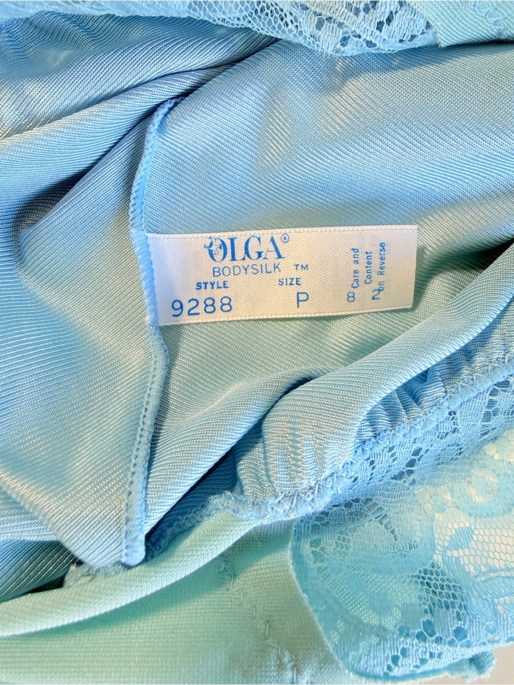 Vintage Olga Full Sweep Nightgown Powder Blue Sought-After Style Size XS - Picture 11 of 14